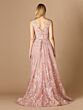 Lara 29324 Long Overskirt Plunging Neck Floral Dress