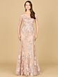 Lara 29327 Bateau Neckline Long Sleeve Floral Dress