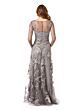 Lara 29327 Bateau Neckline Long Sleeve Floral Dress