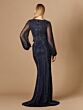 Lara 29338 Bishop Sleeves V-Neck Embellished Dress