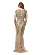 Lara 29363 Illusion Sleeve V-Neck Embellished Dress