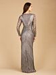 Lara 29364 Fringe Hem Illusion Sleeve V-Neck Dress