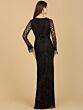 Lara 29364 Fringe Hem Illusion Sleeve V-Neck Dress