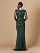Lara 29365 Illusion Sleeve V-Neck Embellished Dress