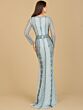 Lara 29365 Illusion Sleeve V-Neck Embellished Dress
