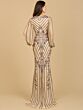 Lara 29369 Bishop Sleeves V-Neck Embellished Dress