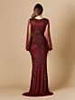 Lara 29369 Bishop Sleeves V-Neck Embellished Dress