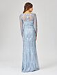 Lara 29466 Illusion Sleeve V-Neck Beaded Lace Dress