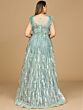 Lara 29475 Feather Sleeves Ombre Lace Dress