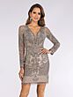 Lara 29610 Plunging Neckline Long Sleeve Dress