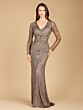 Lara 29615 Long Sleeves V-Neck Embellished Dress