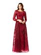 Lara 29633 Pleated Overskirt Scoop Neck Geometric Dress