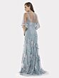Lara 29772 Butterfly Sleeves Sheer Neckline Floral Dress