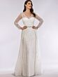 Lara 29782 Pleated Overskirt V-Neck Long Sleeve Dress