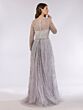 Lara 29782 Pleated Overskirt V-Neck Long Sleeve Dress