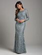Lara 29924 Scoop Neckline Long Sleeve Floral Dress