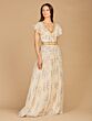 Lara 29966 Flutter Sleeves Beaded V-Neck Floral Dress