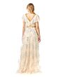 Lara 29966 Flutter Sleeves Beaded V-Neck Floral Dress