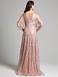 Lara 33277 Butterfly Sleeves Illusion Neckline Lace Dress