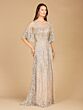 Lara 33277 Butterfly Sleeves Illusion Neckline Lace Dress