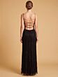 Lara 9917 Sweetheart Neck Black High Slit Dress