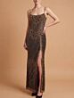 Lara 9919 Spaghetti Strap Black Scoop Neck Dress