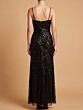 Lara 9921 Beaded V-Neck Spaghetti Strap Fitted Dress