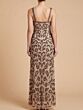 Lara 9922 Cross Halter Neck Beaded Black Silver Dress