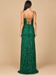 Lara 29310 Lace-Up Back V-Neck Sequin Dress