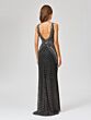 Lara 29499 Front Slit Plunging Neck Dress
