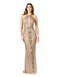 Lara 29600 High Halter Neckline Embellished Dress