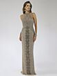 Lara 29600 High Halter Neckline Embellished Dress