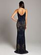 Lara 29892 Plunging Neckline Beaded Fringe Dress
