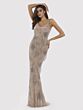 Lara 29892 Plunging Neckline Beaded Fringe Dress
