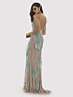 Lara 29892 Plunging Neckline Beaded Fringe Dress