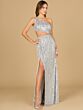 Lara 9937 One Shoulder Beaded Fringe Dress