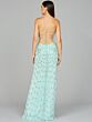 Lara 9942 Plunging Neckline Lace-Up Dress