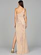 Lara 9948 Fringe Slit One Shoulder Dress