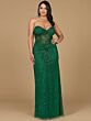 Lara 9953 Sheer Corset Side Slit Dress