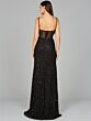 Lara 9960 Illusion Top High Slit Dress