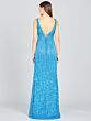 Lara 9974 Center Slit Fringe Sequin Dress