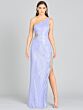 Lara 9978 Fringe Slit One Shoulder Dress