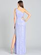 Lara 9978 Fringe Slit One Shoulder Dress
