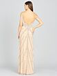 Lara 9980 Fringe Neckline Cold-Shoulder Dress