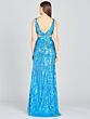Lara 9982 Side Cutouts V-Neck Sequin Dress