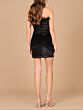 Lara 29034 Feather Neck Black Strapless Dress