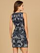 Lara 29056 Fringe Slit Sleeveless Embellished Dress