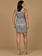 Lara 29058 Bateau Neckline Fringe Hem Dress