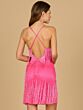 Lara 29121 Criss Cross Back Fringe Dress