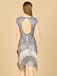 Lara 29171 Fringe Hem Cutout Back Dress